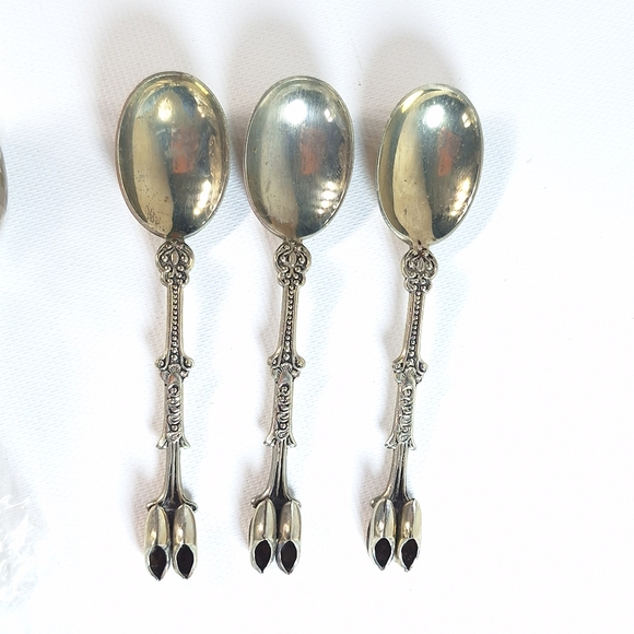 Set of 6 Silver Plated Vintage Small Clog Shoes Teaspoons - Picture 5 of 9
